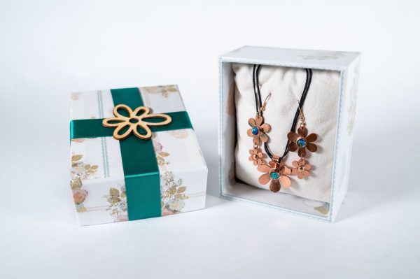 Blossom Designs Flower Pendant and Earring Set